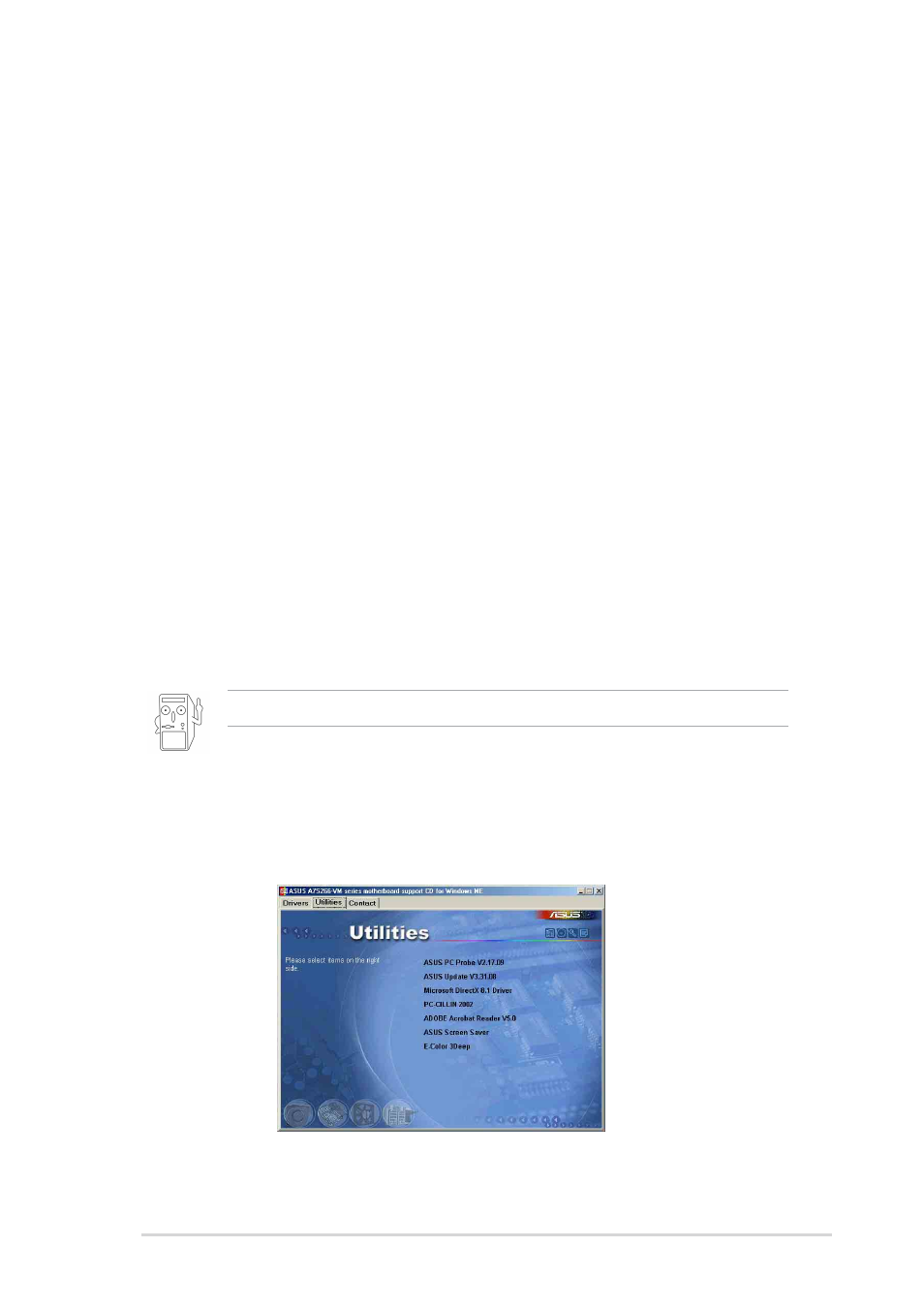 3 utilities menu | Asus A7S266-VM/U2 User Manual | Page 59 / 60