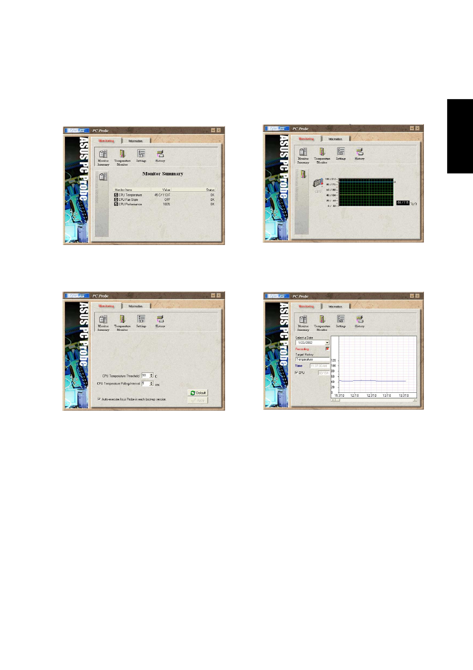 Using asus pc probe monitoring | Asus L3S User Manual | Page 51 / 84