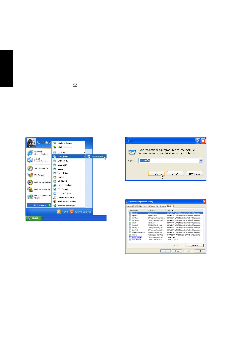 Check mail quick setup | Asus L3S User Manual | Page 60 / 84