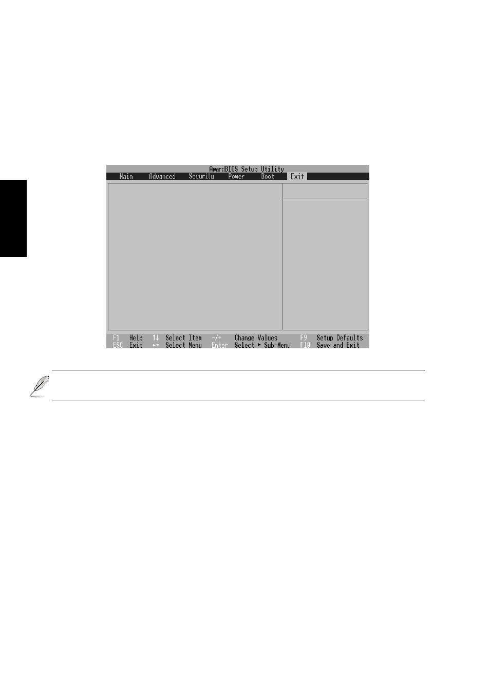 Exit menu, Exit saving changes, Exit discarding changes | Asus L3S User Manual | Page 82 / 84