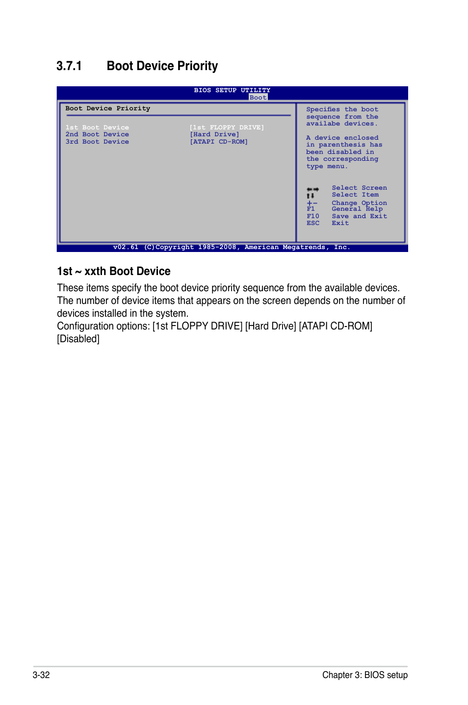 1 boot device priority, Boot device priority -32, 1st ~ xxth boot device | Asus P5QL User Manual | Page 90 / 136