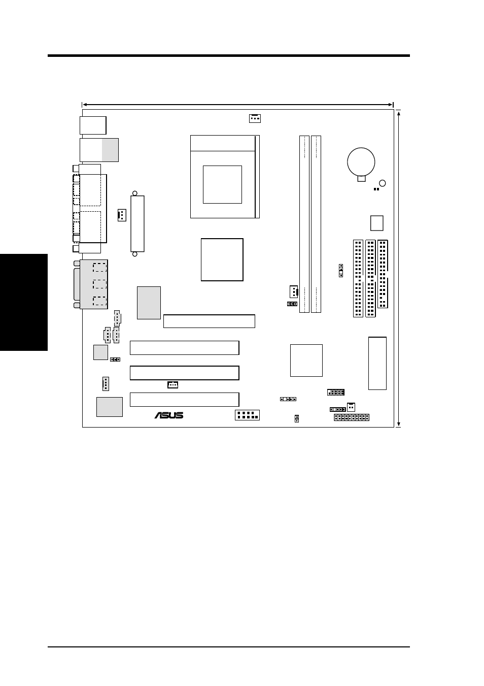 Hardware setup, 1 motherboard layout, 14 asus a7vi-vm user’s manual | Socket a, Chipset | Asus A7VI-VM User Manual | Page 14 / 96