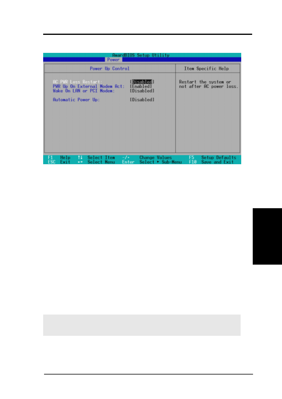 Bios setup, 1 power up control | Asus A7VI-VM User Manual | Page 67 / 96