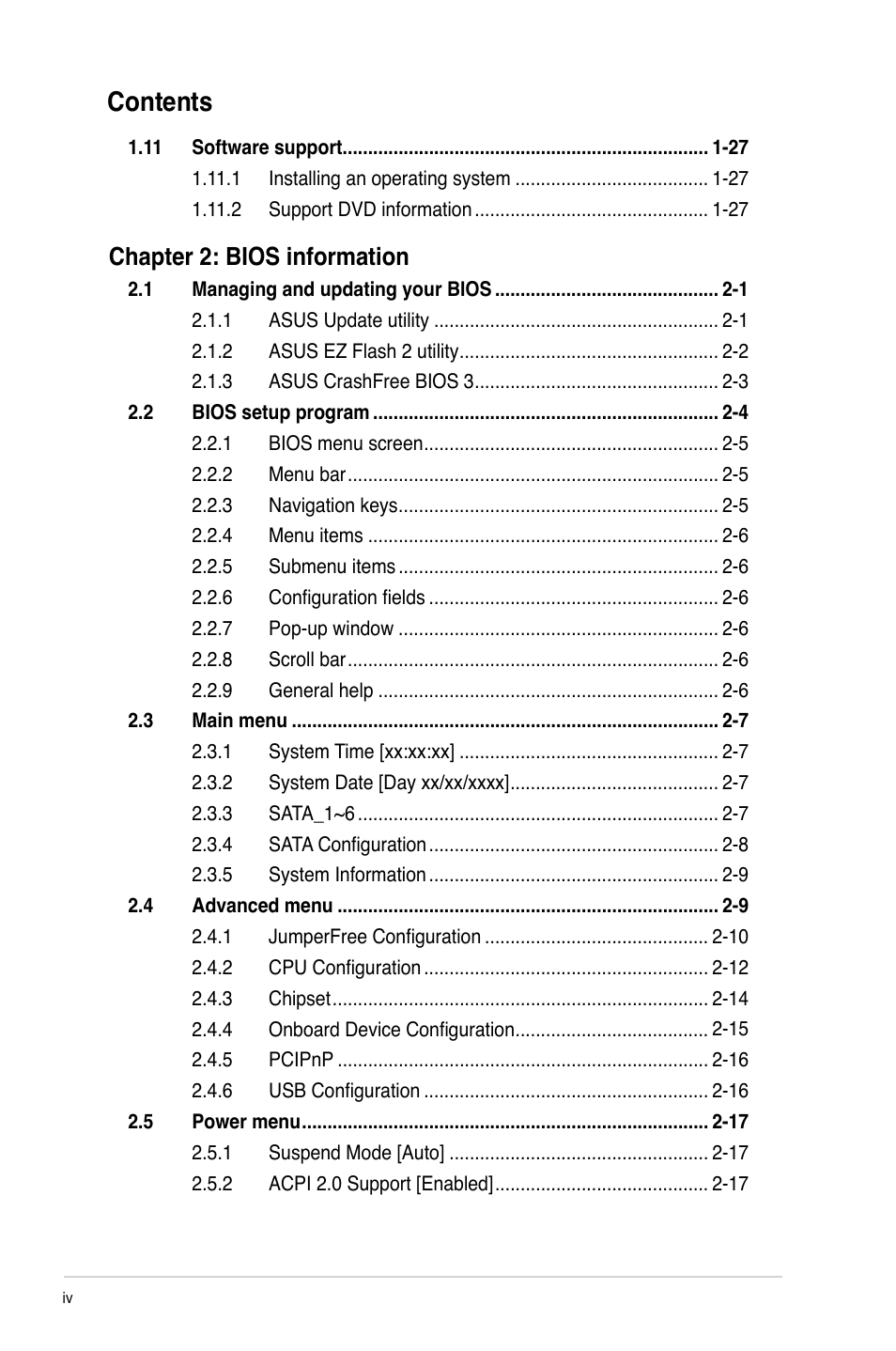 Asus M5A78L-M LX User Manual | Page 4 / 64