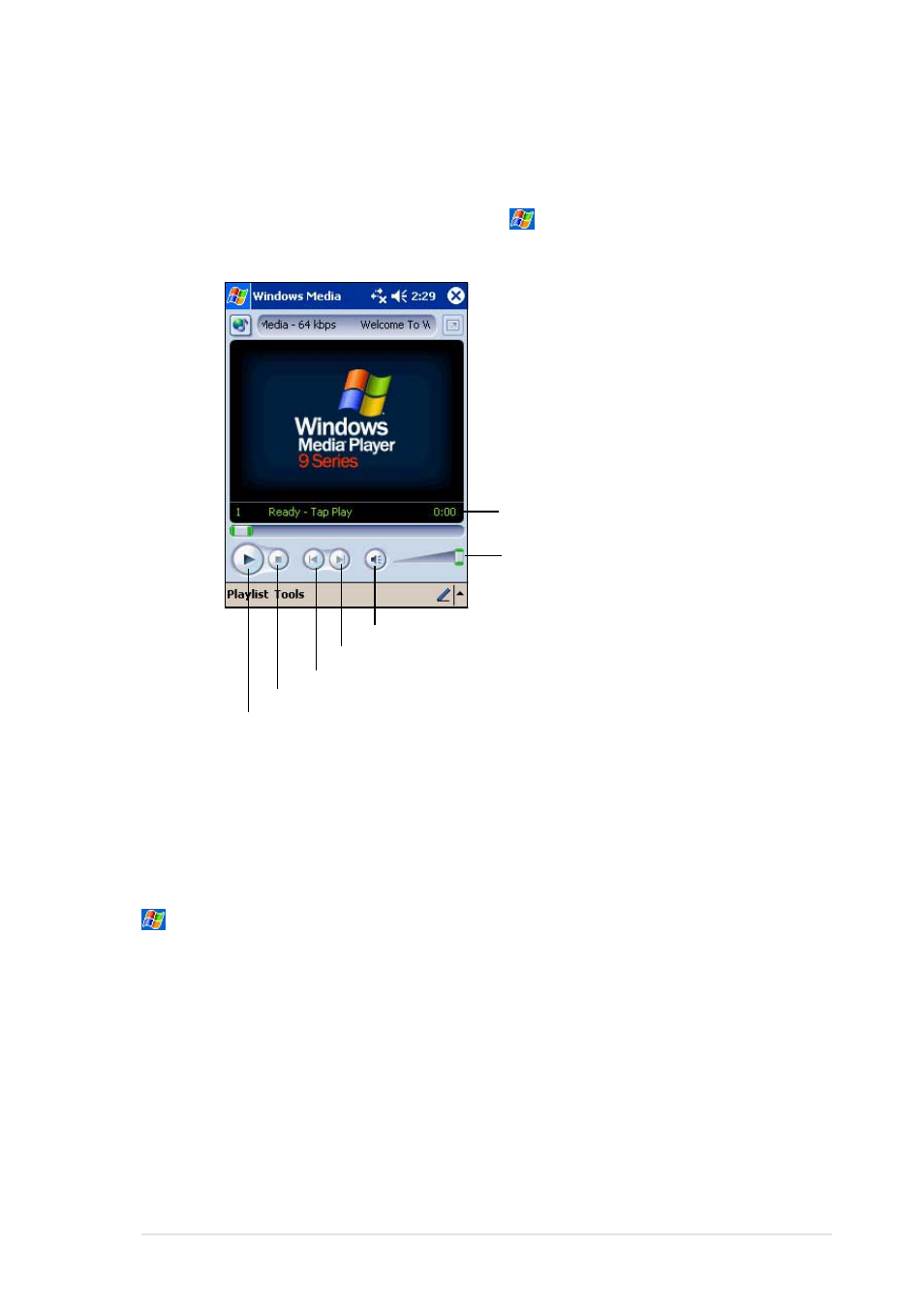 Windows media player for pocket pc | Asus MyPal A730 User Manual | Page 161 / 204