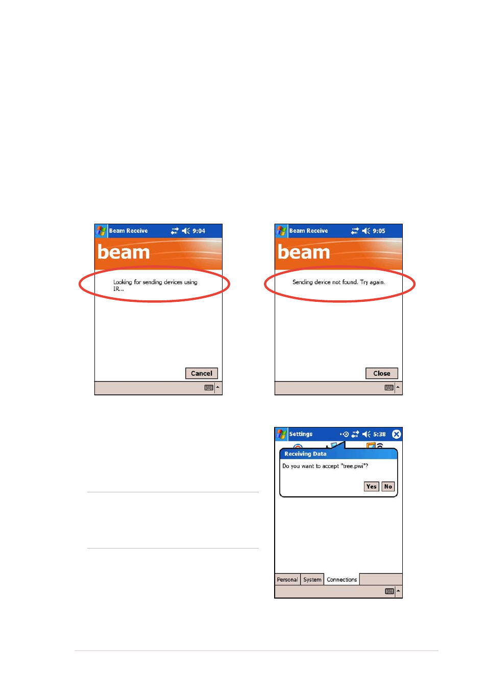 Receiving infrared beams | Asus MyPal A730 User Manual | Page 181 / 204