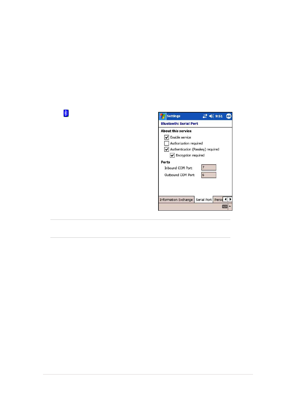 Remote device services, Wireless serial port | Asus MyPal A730 User Manual | Page 191 / 204