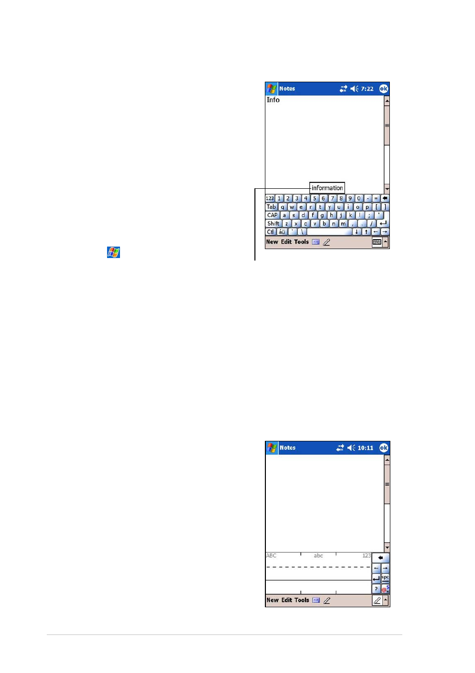 Word completion feature | Asus MyPal A730 User Manual | Page 28 / 204