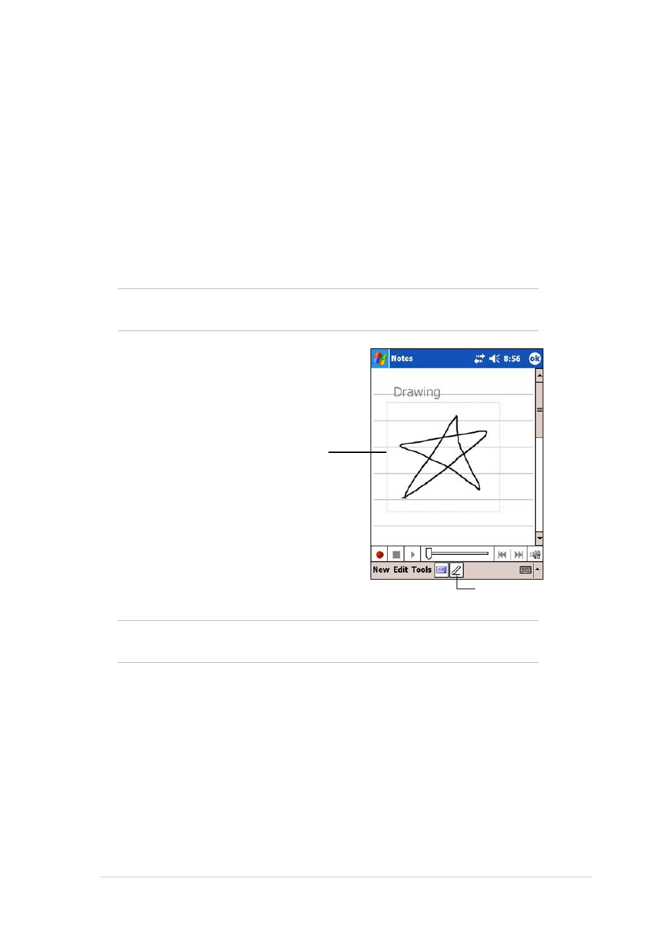 Drawing on the screen | Asus MyPal A730 User Manual | Page 33 / 204