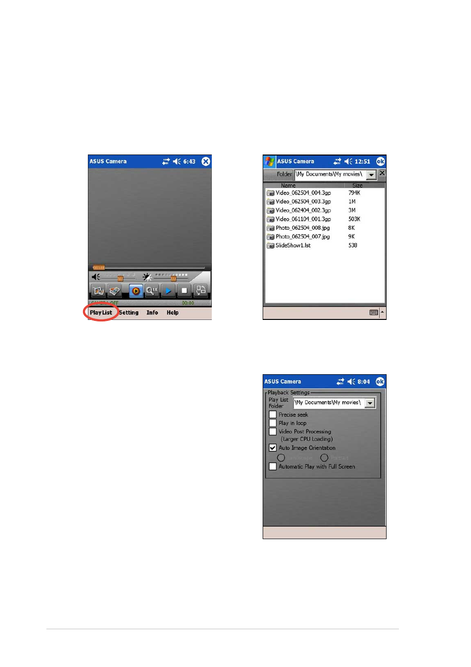 Playback menus | Asus MyPal A730 User Manual | Page 80 / 204