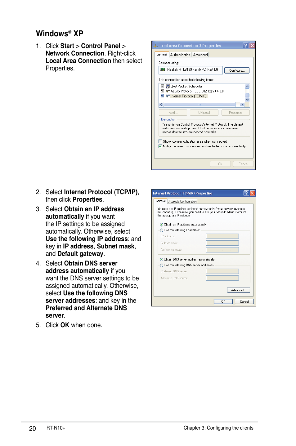 Windows | Asus RT-N10 Plus User Manual | Page 20 / 53