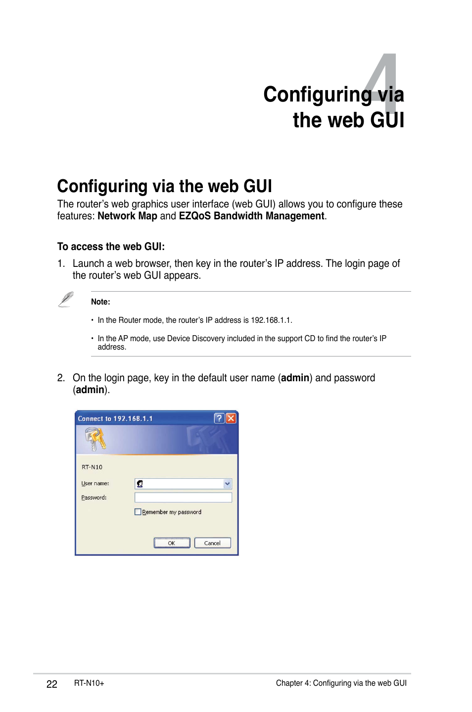 Configuring via the web gui | Asus RT-N10 Plus User Manual | Page 22 / 53