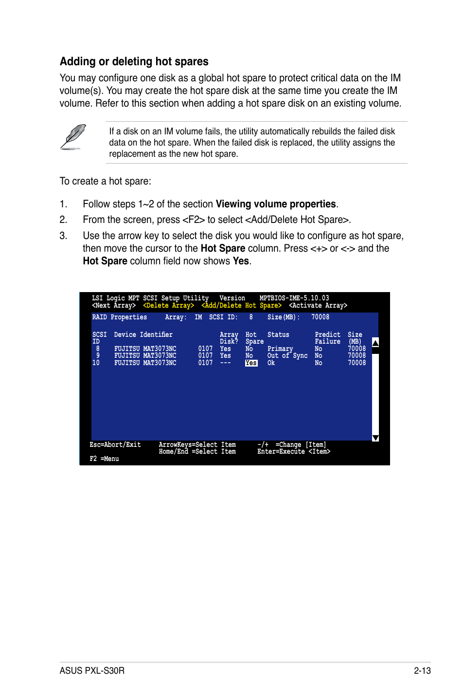 Adding or deleting hot spares | Asus PXL-S30R User Manual | Page 25 / 40