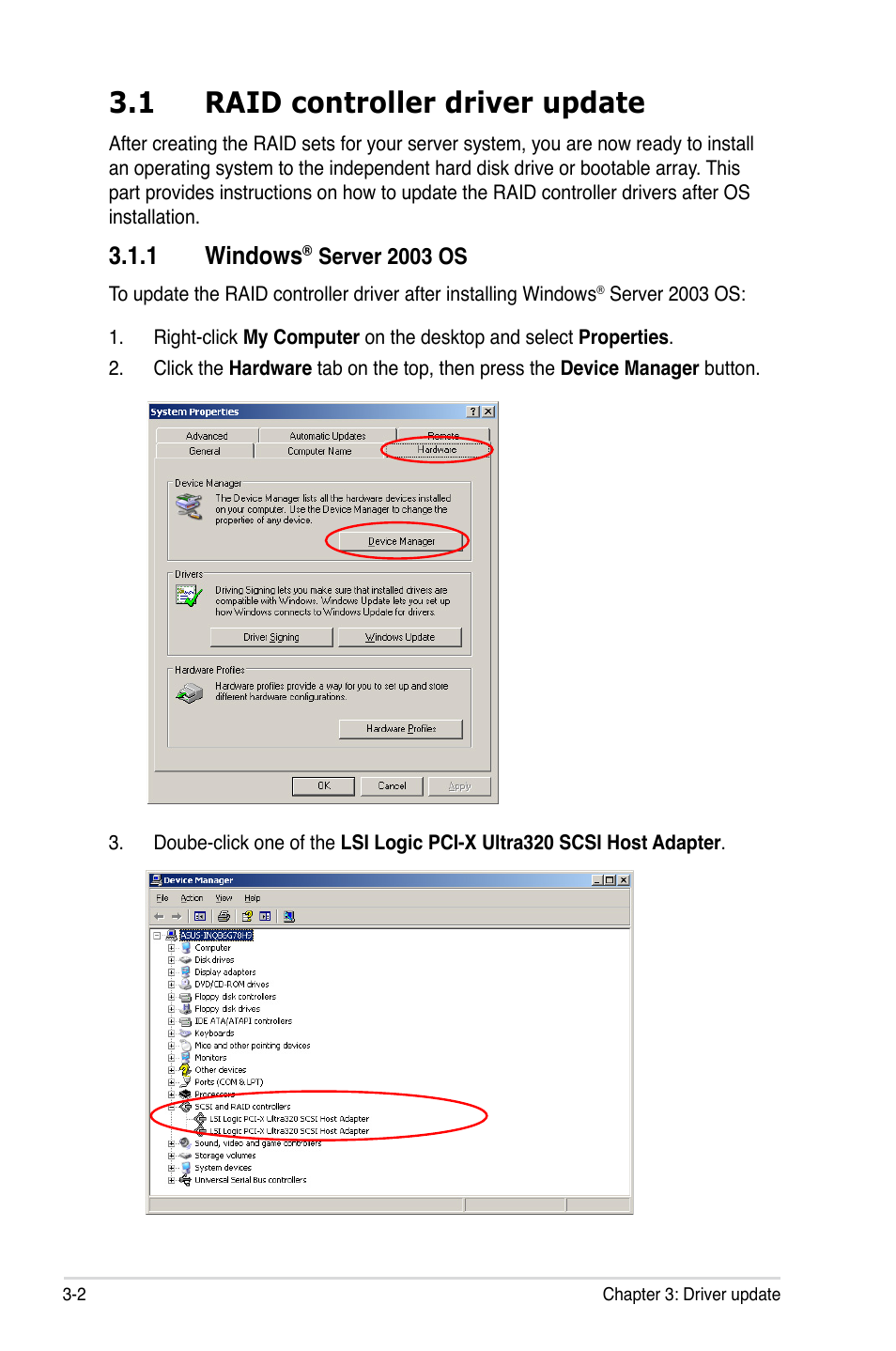 1 raid controller driver update, 1 windows | Asus PXL-S30R User Manual | Page 34 / 40