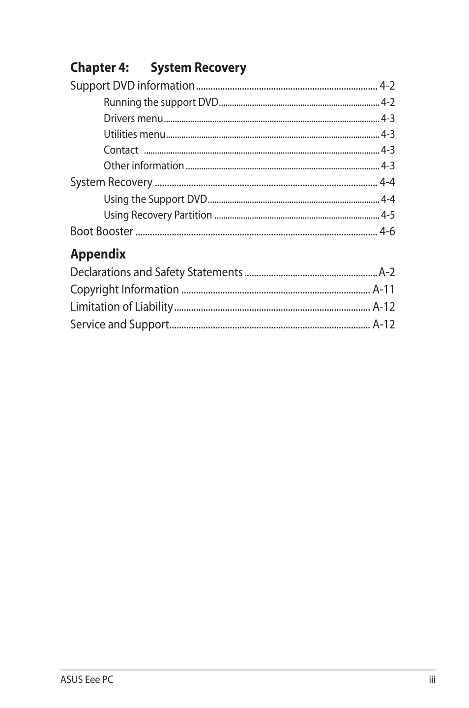 Asus Eee PC 1003HAG User Manual | Page 3 / 60