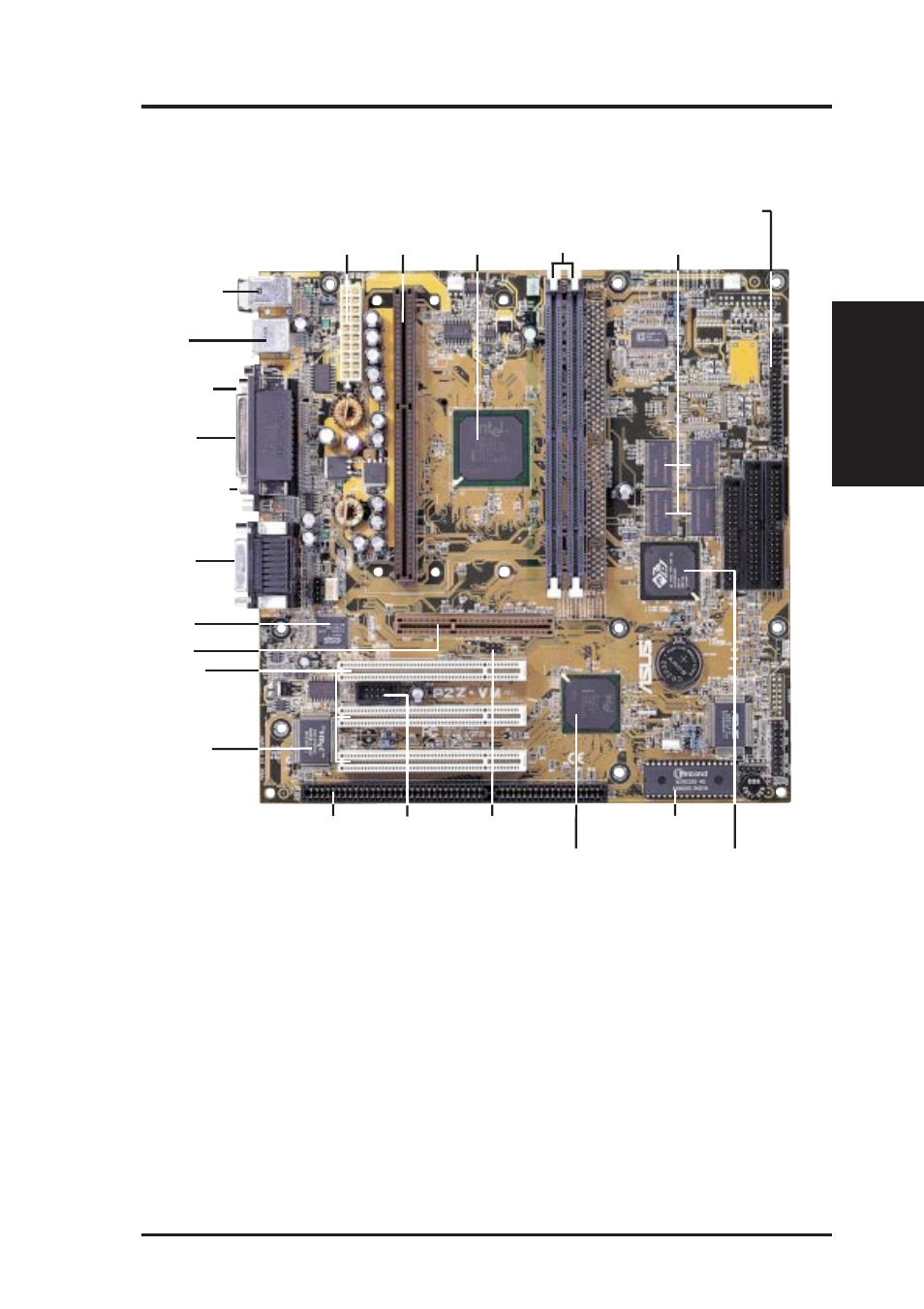 Ii. features, The asus p2z-vm motherboard, Asus p2z-vm user’s manual 11 | Ii. fea tures motherboard parts | Asus P2Z-VM User Manual | Page 11 / 96