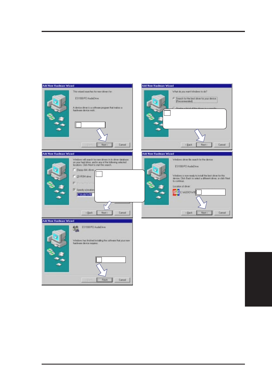 V. software setup, Windows 98 first time installation, Installing plug-and-play hardware | Onboard audio, Onboard video | Asus P2Z-VM User Manual | Page 63 / 96