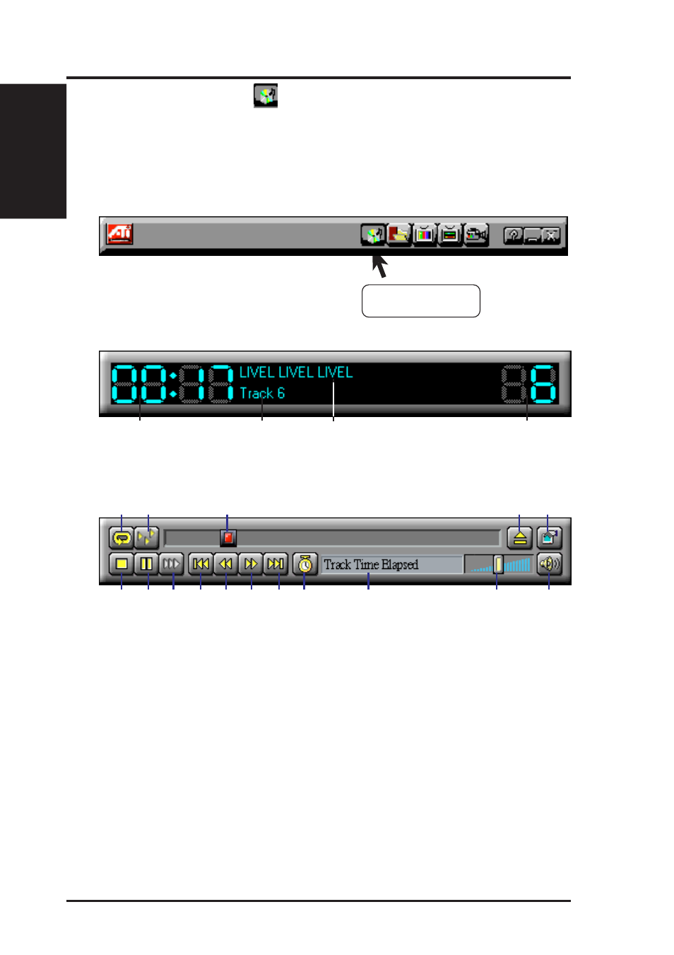 Vi. software reference, Audio cd player, Asus p2z-vm user’s manual 74 | Vi. s/w reference a ti player | Asus P2Z-VM User Manual | Page 74 / 96