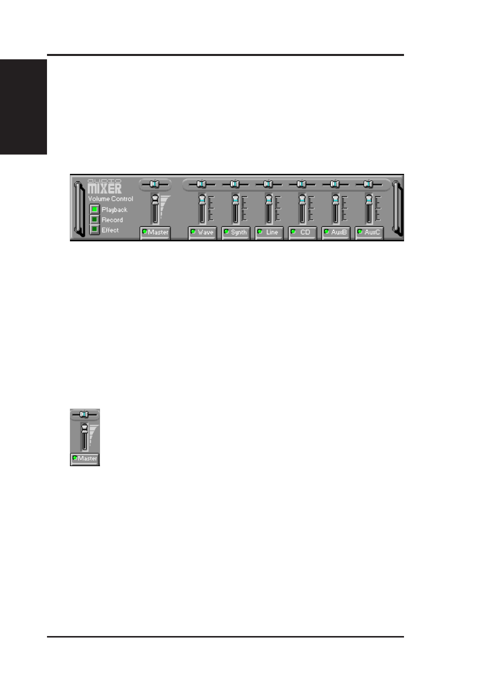 Vi. software reference, The audio mixer | Asus P2Z-VM User Manual | Page 82 / 96