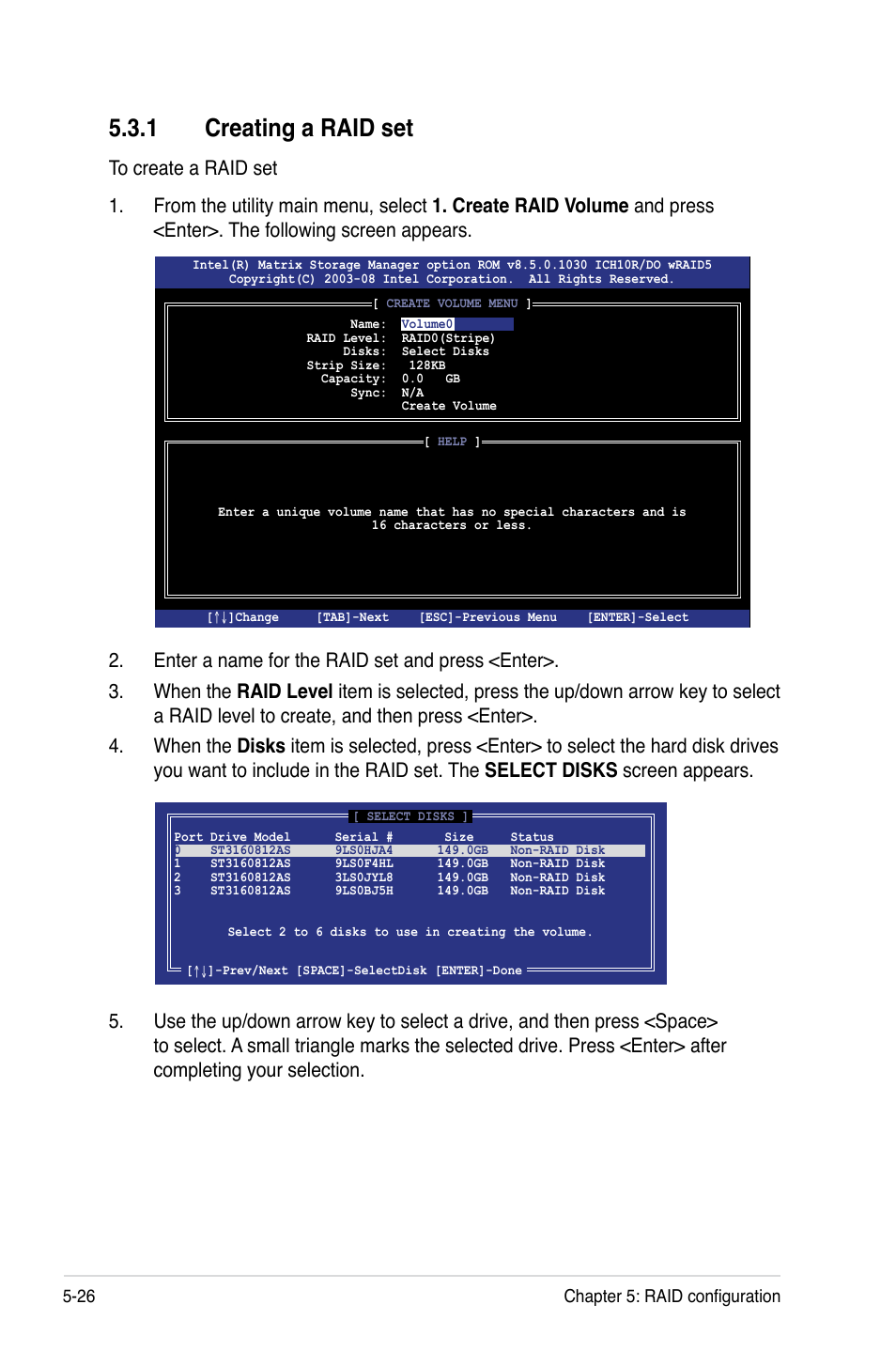 1 creating a raid set, Creating a raid set -26 | Asus Z8PE-D18 User Manual | Page 126 / 164