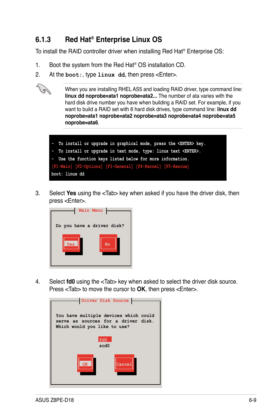 3 red hat® enterprise linux os, Red hat, Enterprise linux os -9 | 3 red hat, Enterprise linux os | Asus Z8PE-D18 User Manual | Page 143 / 164