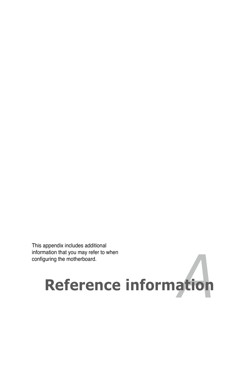 Appendix: reference information, Appendix, Reference information | Asus Z8PE-D18 User Manual | Page 161 / 164