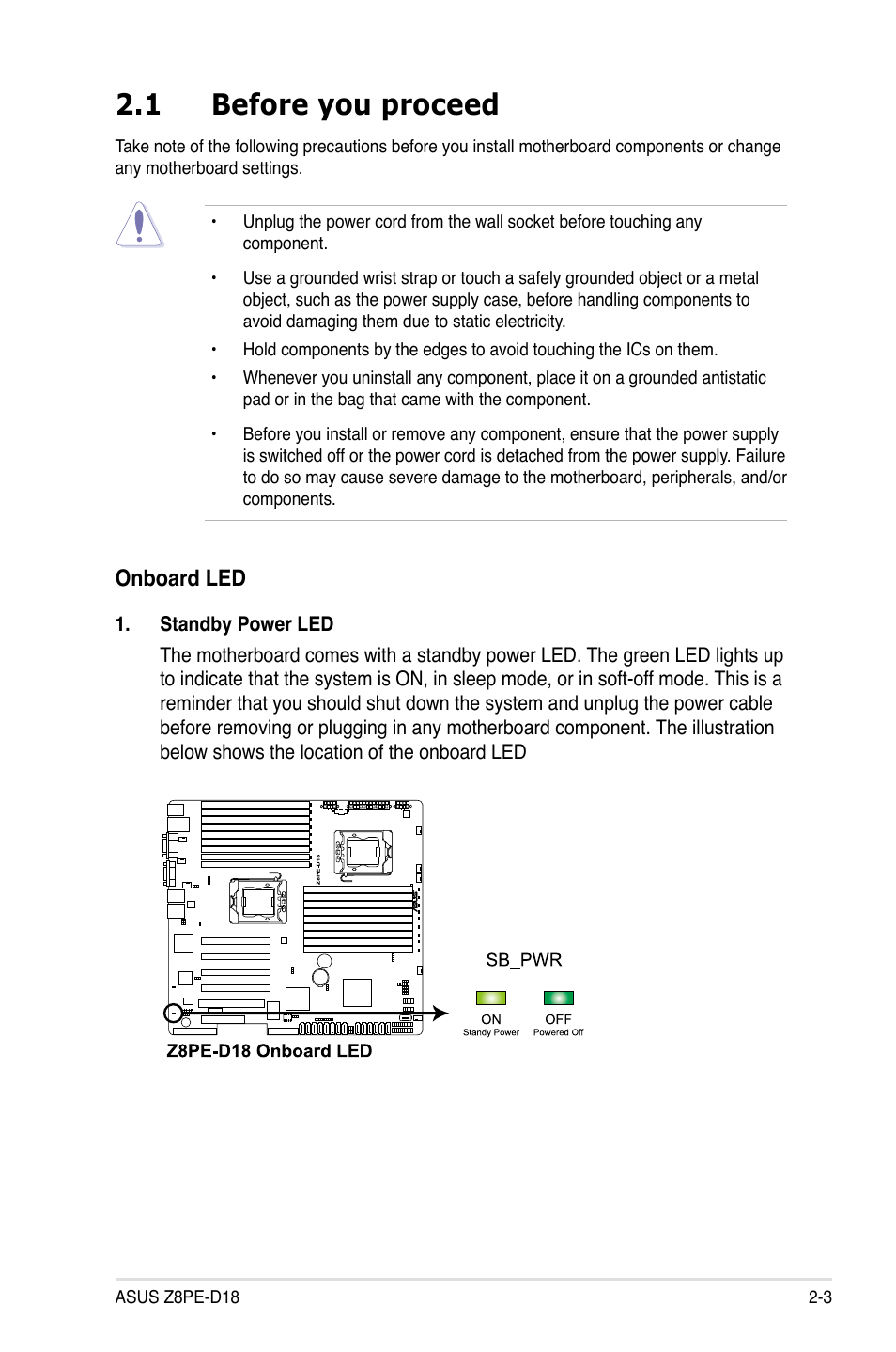 1 before you proceed, Before you proceed -3 | Asus Z8PE-D18 User Manual | Page 21 / 164