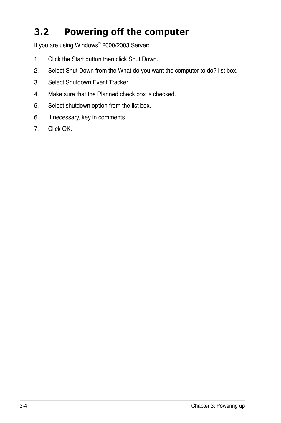 2 powering off the computer, Powering off the computer -4 | Asus Z8PE-D18 User Manual | Page 60 / 164