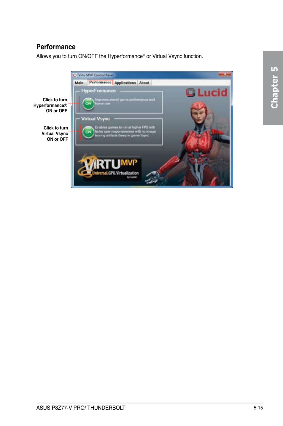 Chapter 5, Performance | Asus P8Z77-V PRO/THUNDERBOLT User Manual | Page 185 / 192