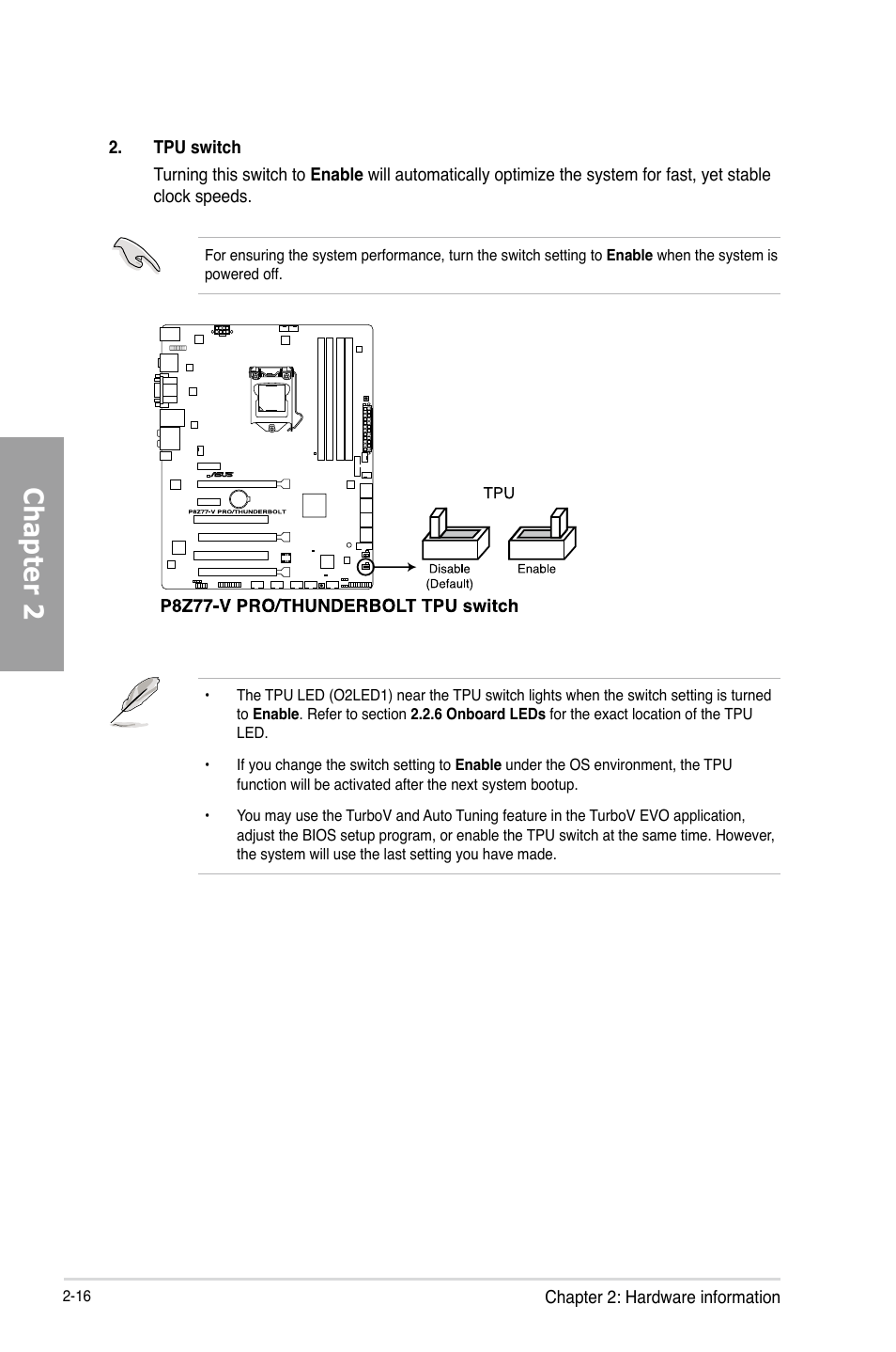 Chapter 2 | Asus P8Z77-V PRO/THUNDERBOLT User Manual | Page 40 / 192