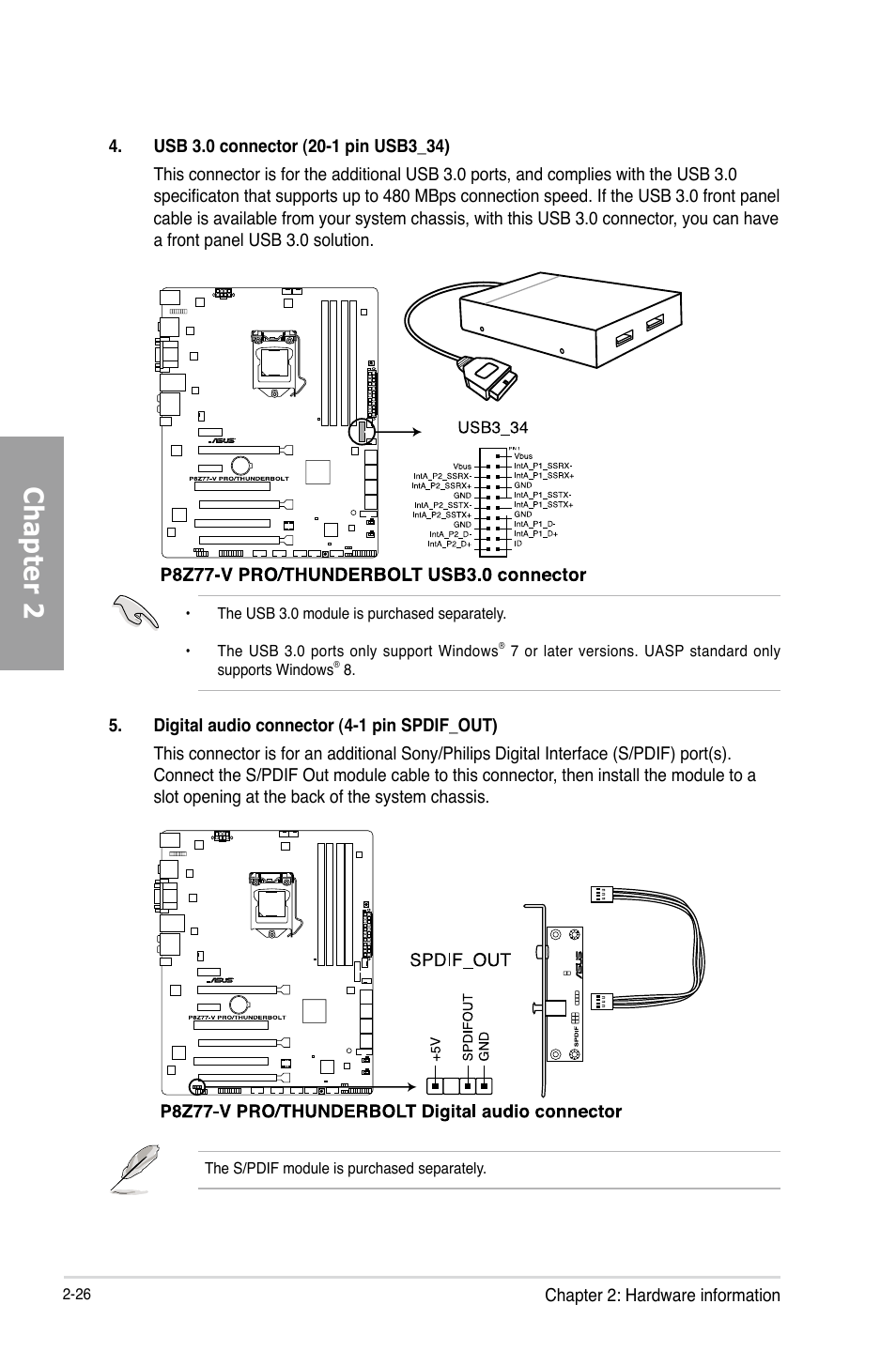 Chapter 2 | Asus P8Z77-V PRO/THUNDERBOLT User Manual | Page 50 / 192