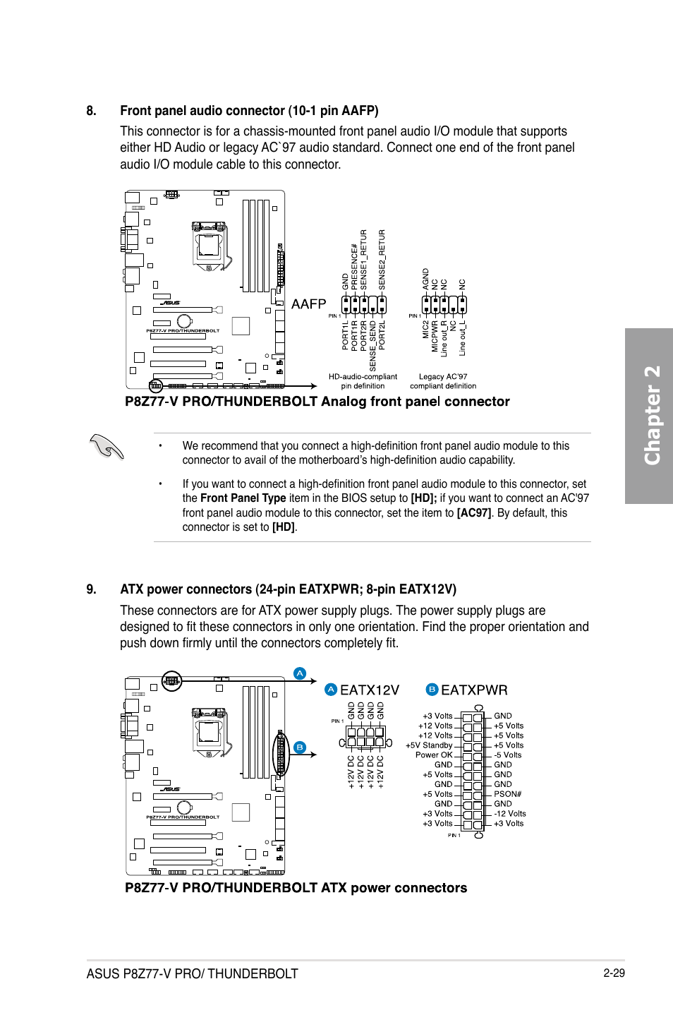 Chapter 2 | Asus P8Z77-V PRO/THUNDERBOLT User Manual | Page 53 / 192