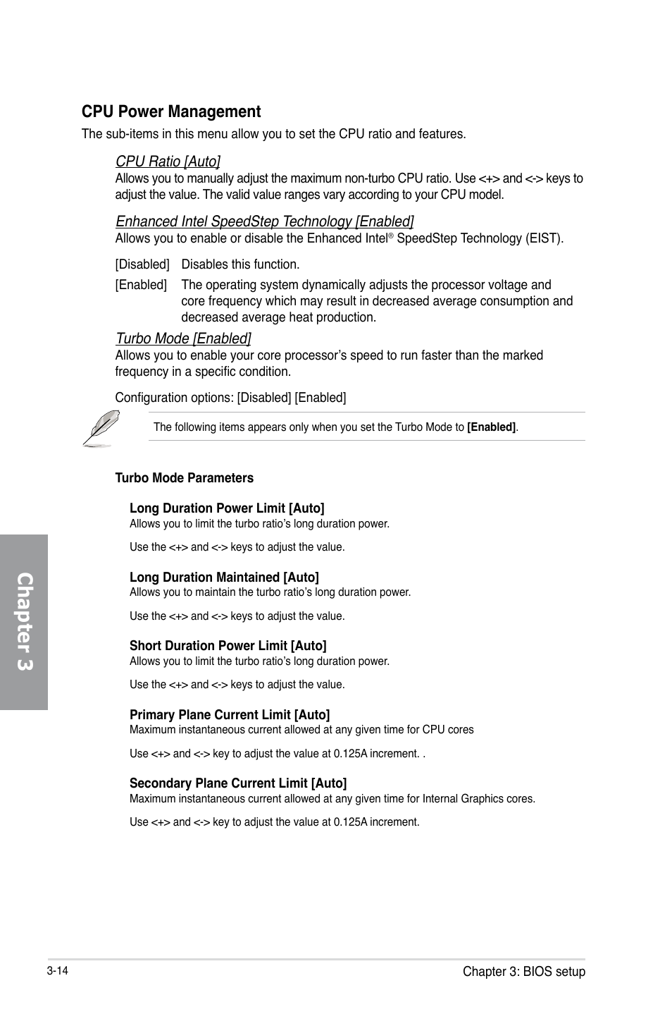 Chapter 3, Cpu power management | Asus P8Z77-V PRO/THUNDERBOLT User Manual | Page 90 / 192