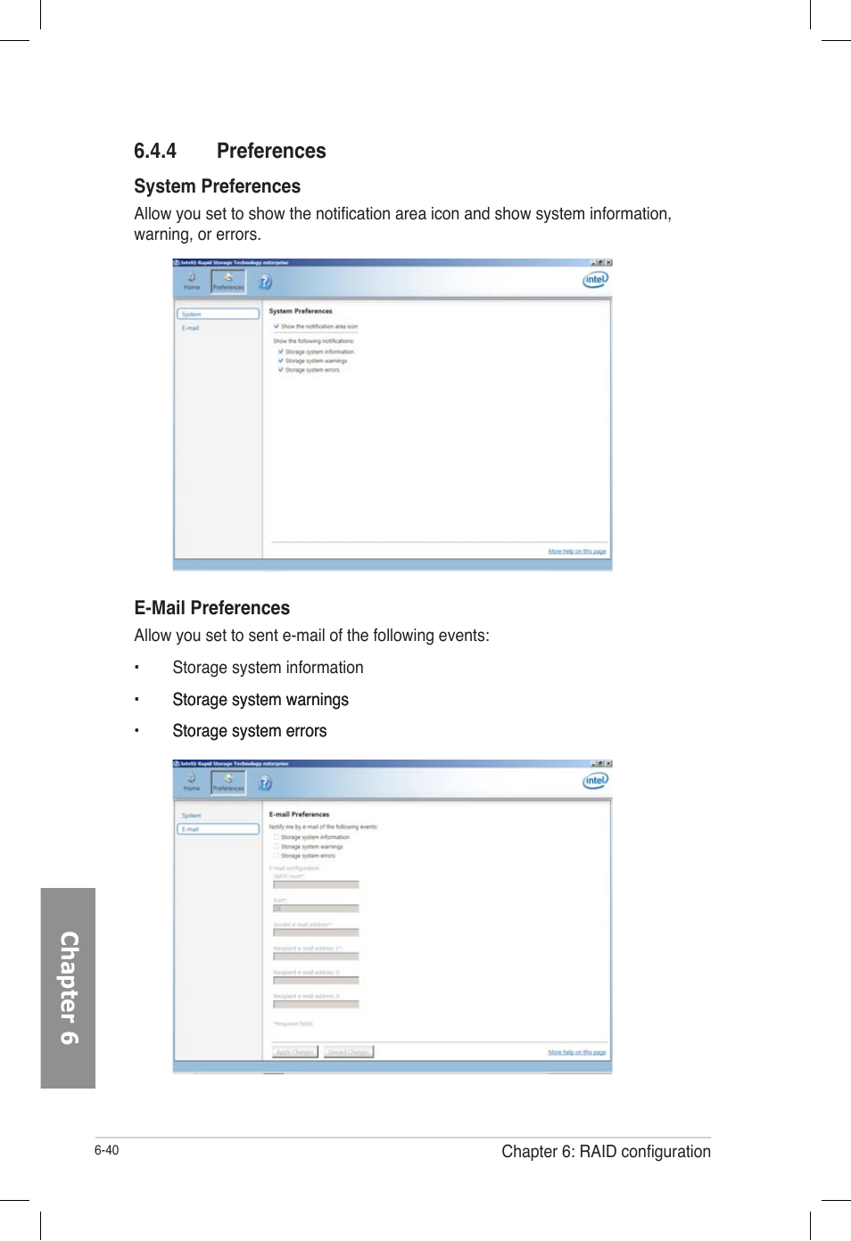 4 preferences, Preferences -40, Chapter 6 | Asus TS700-E7/RS8 User Manual | Page 160 / 198