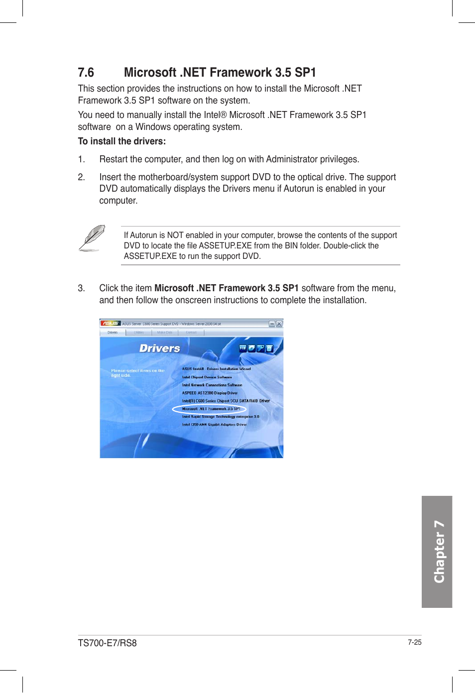 6 microsoft .net framework 3.5 sp1, Microsoft .net framework 3.5 sp1 -25 | Asus TS700-E7/RS8 User Manual | Page 185 / 198