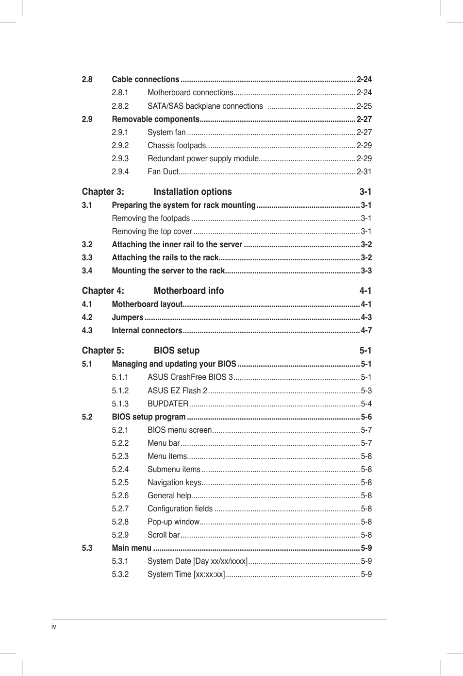 Asus TS700-E7/RS8 User Manual | Page 4 / 198