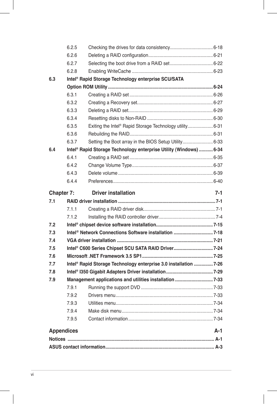 Asus TS700-E7/RS8 User Manual | Page 6 / 198