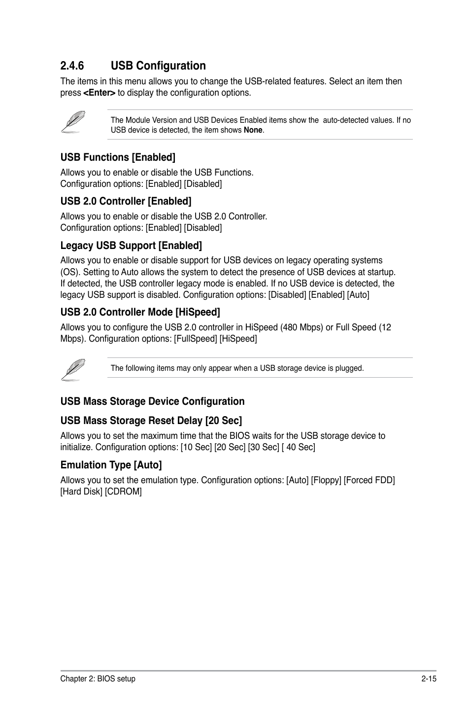 6 usb configuration, Usb configuration -15 | Asus M4A78 User Manual | Page 55 / 62