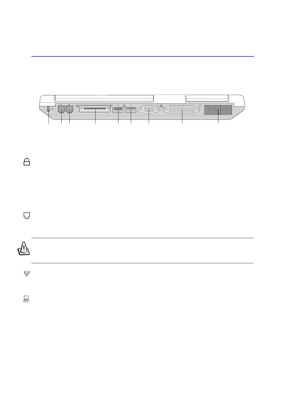 Rear side, Knowing the parts, Kensington | Lock port, Modem port, Lan port, External expansion port | Asus M2E User Manual | Page 20 / 70