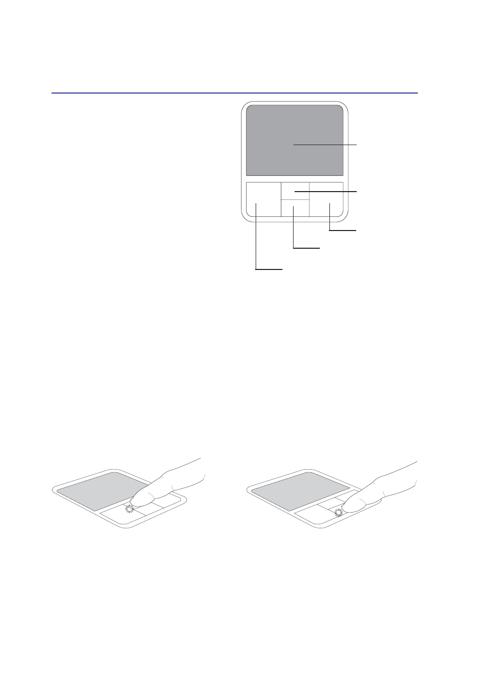 Pointing device, Using the touchpad, Touchpad usage illustrations | Scroll up scroll down | Asus M2E User Manual | Page 36 / 70