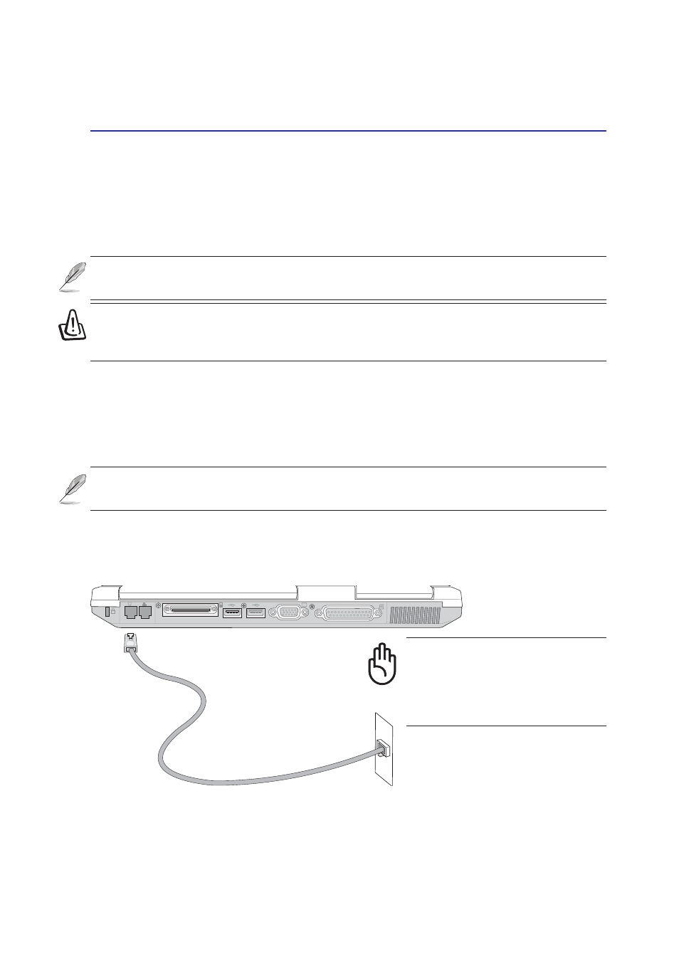 Modem and network connections, Modem connection | Asus M2E User Manual | Page 49 / 70