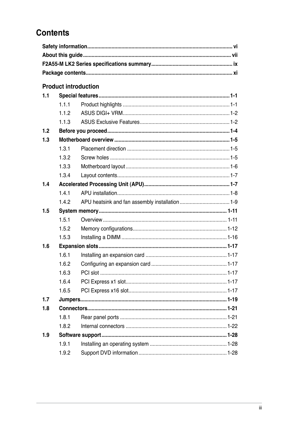 Asus F2A55-M LK2 PLUS User Manual | Page 3 / 76