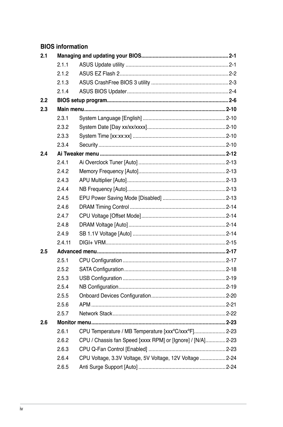 Asus F2A55-M LK2 PLUS User Manual | Page 4 / 76