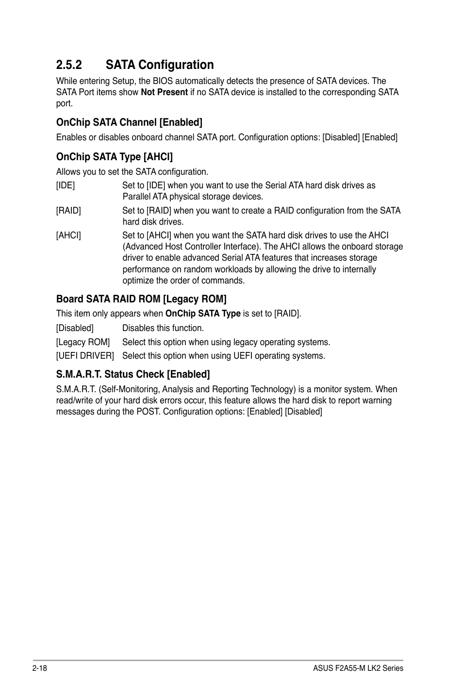 2 sata configuration | Asus F2A55-M LK2 PLUS User Manual | Page 58 / 76