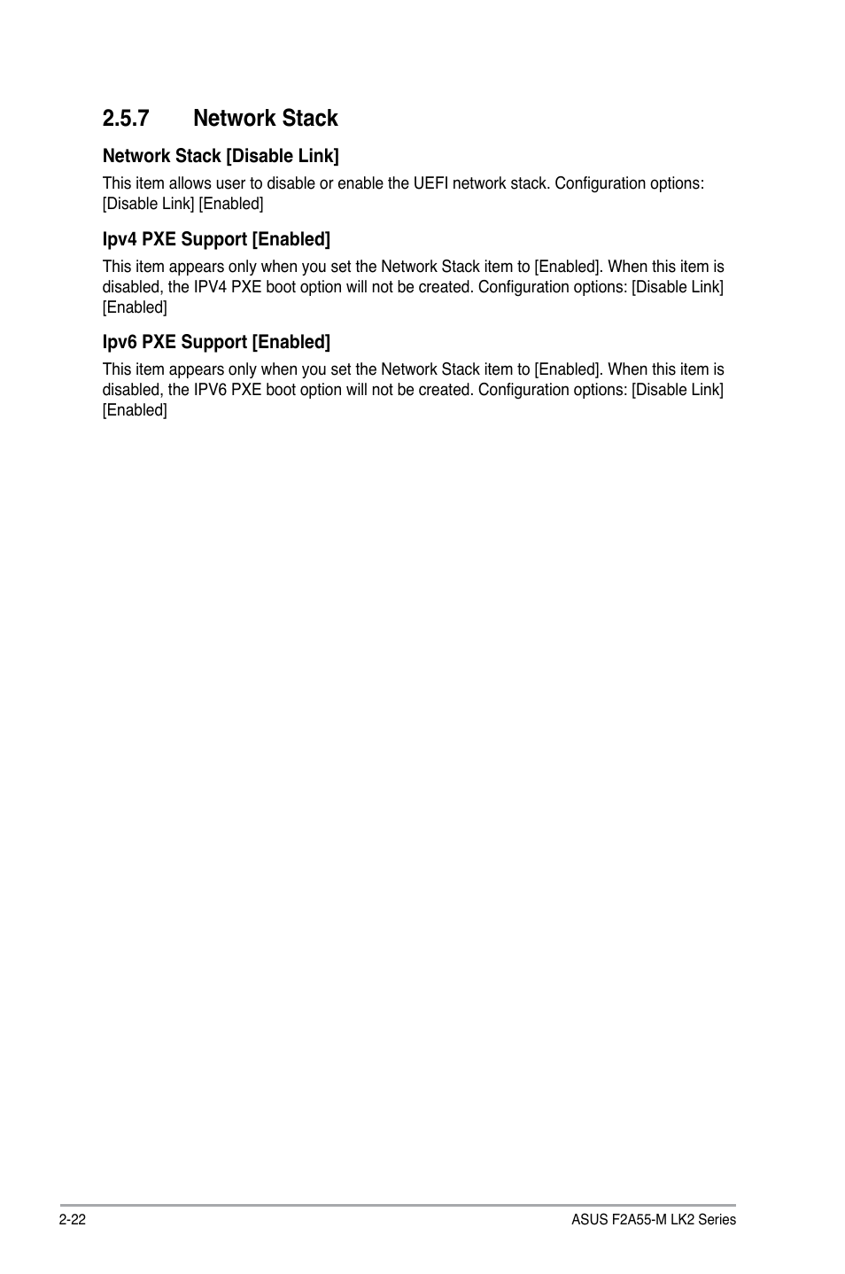 7 network stack | Asus F2A55-M LK2 PLUS User Manual | Page 62 / 76