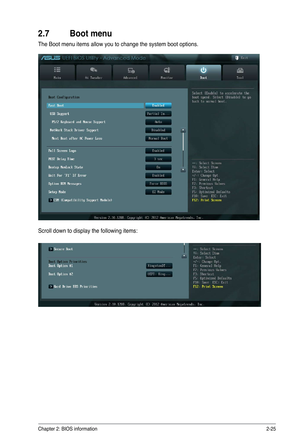 7 boot menu | Asus F2A55-M LK2 PLUS User Manual | Page 65 / 76