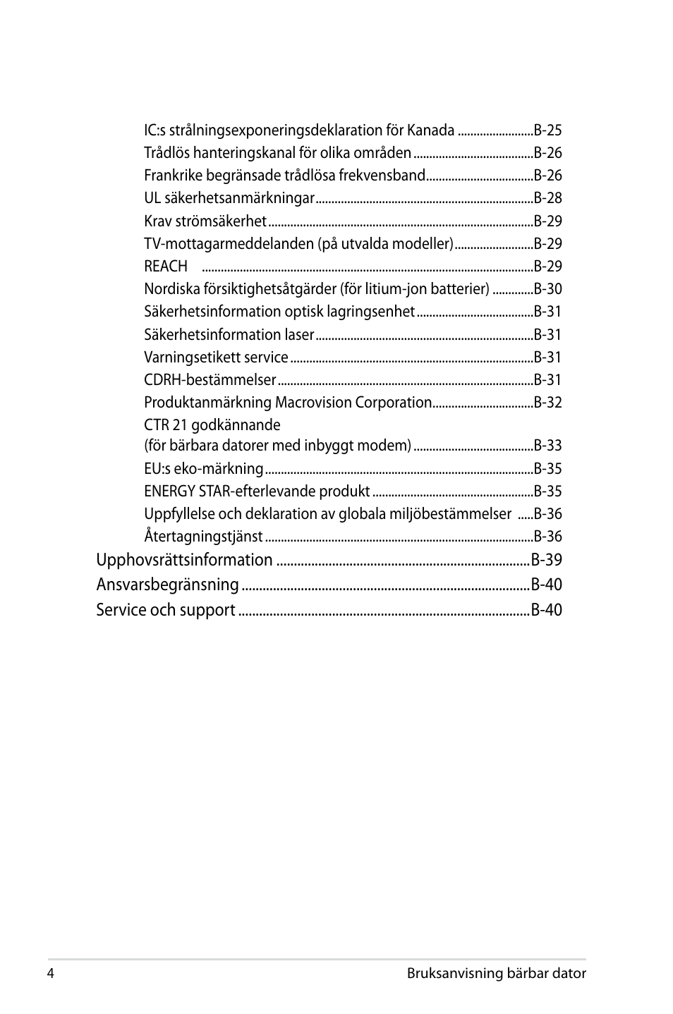 Asus X44H User Manual | Page 4 / 114