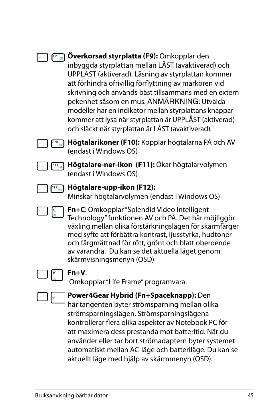 Asus X44H User Manual | Page 45 / 114
