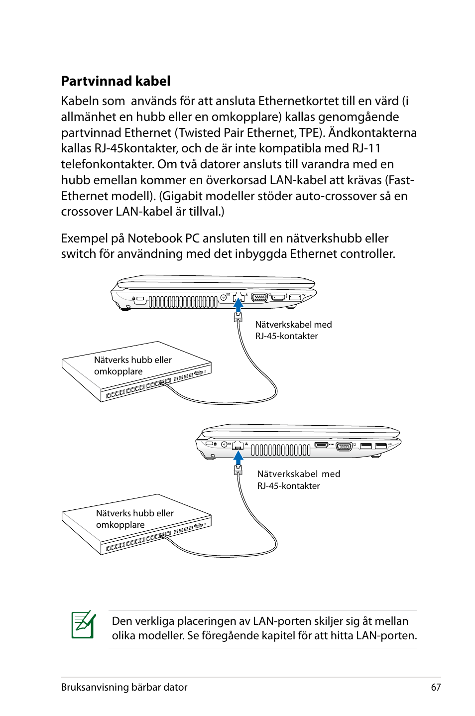 Partvinnad kabel | Asus X44H User Manual | Page 67 / 114