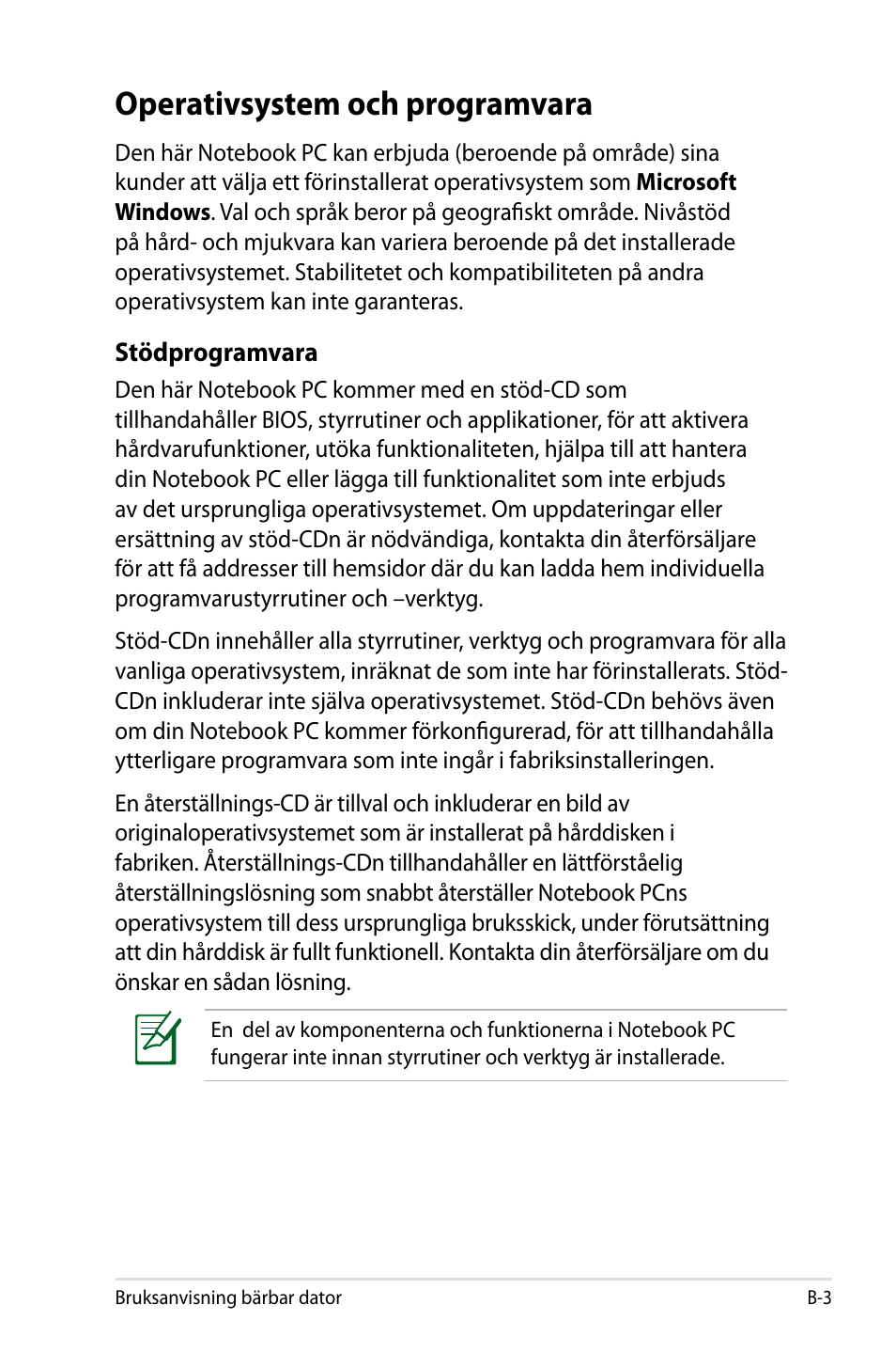 Operativsystem och programvara | Asus X44H User Manual | Page 77 / 114